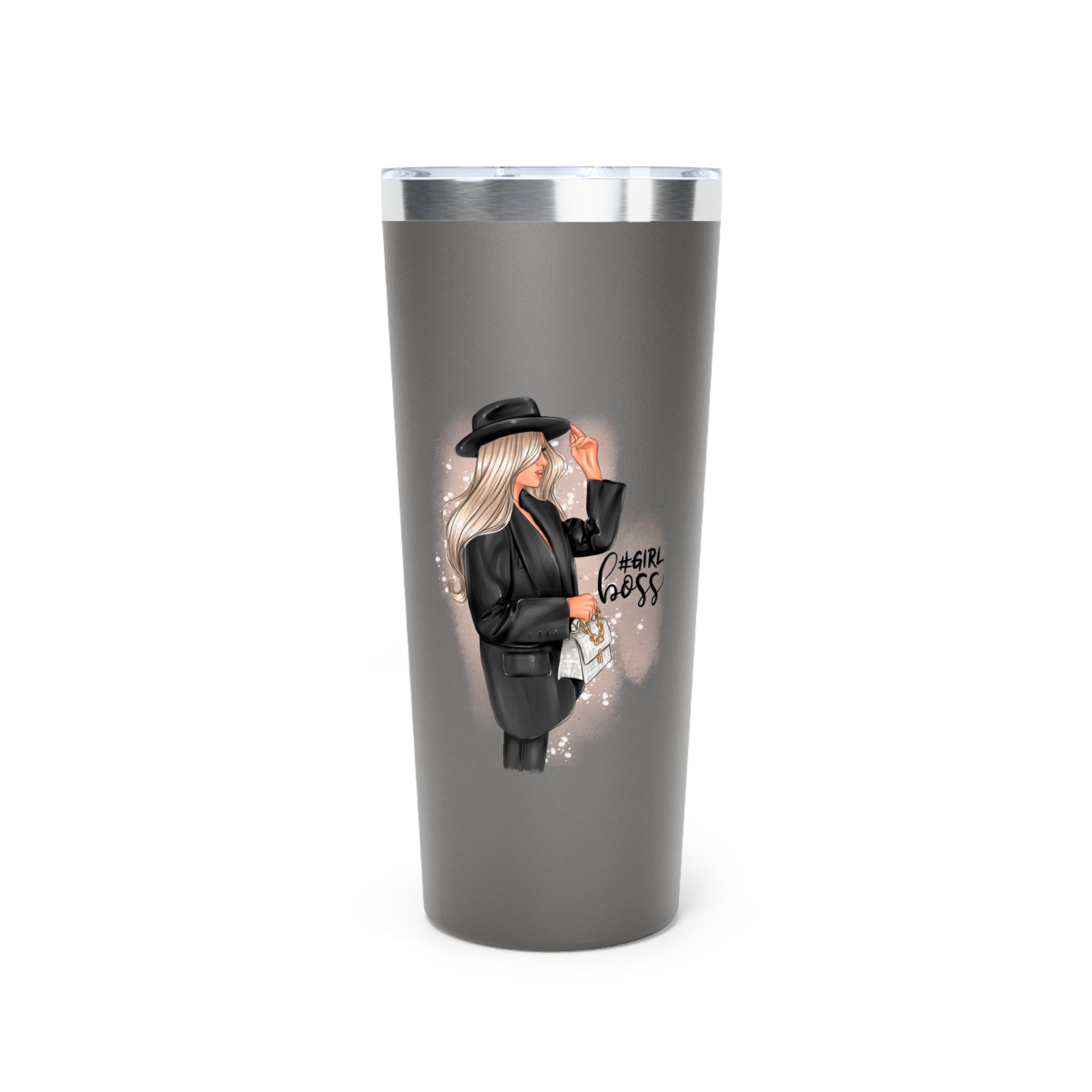 Girl Boss – Blonde Hair Copper Premium Insulated Travel Tumbler (22oz)