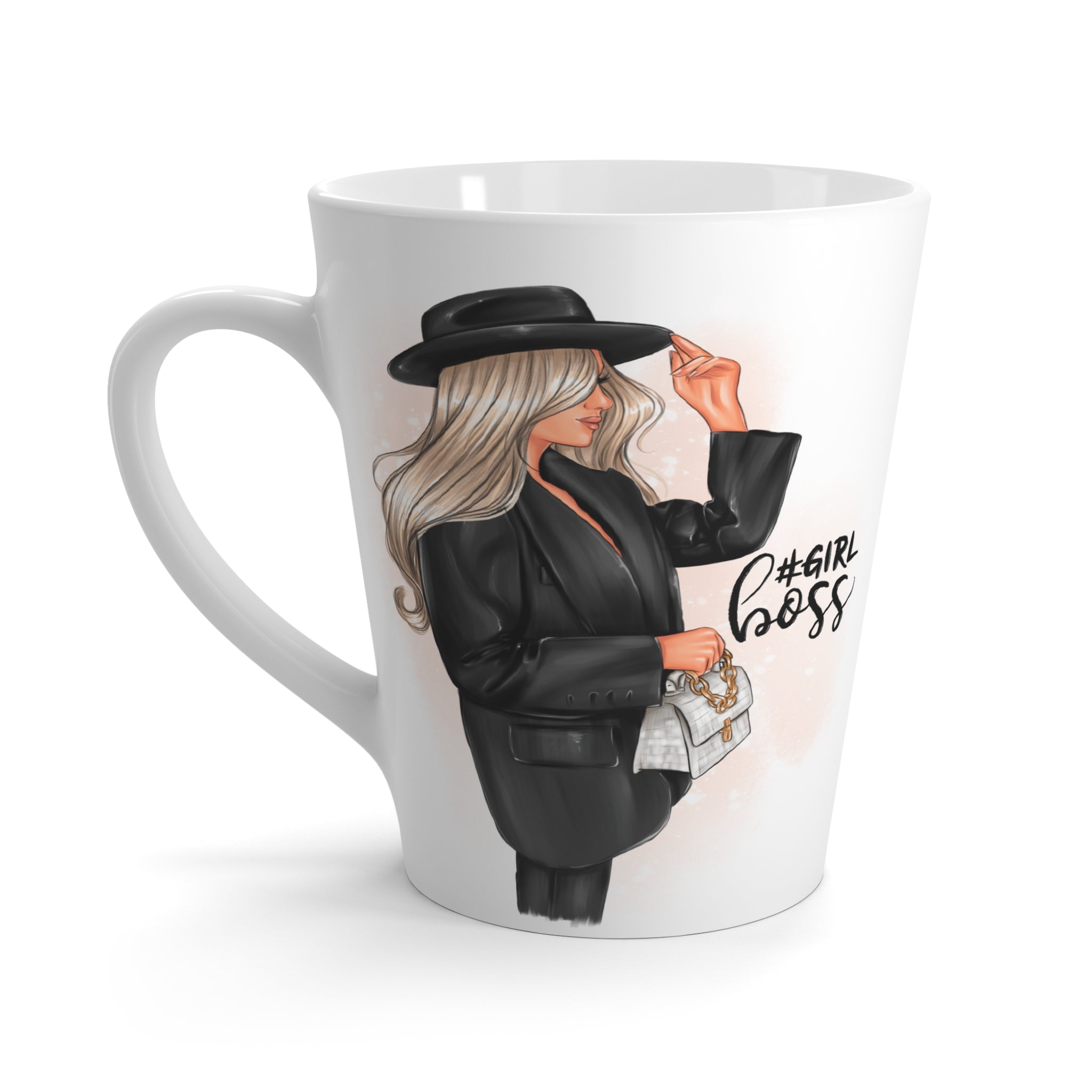 Girl Boss – Blonde Hair Latte Mug (12oz Ceramic)