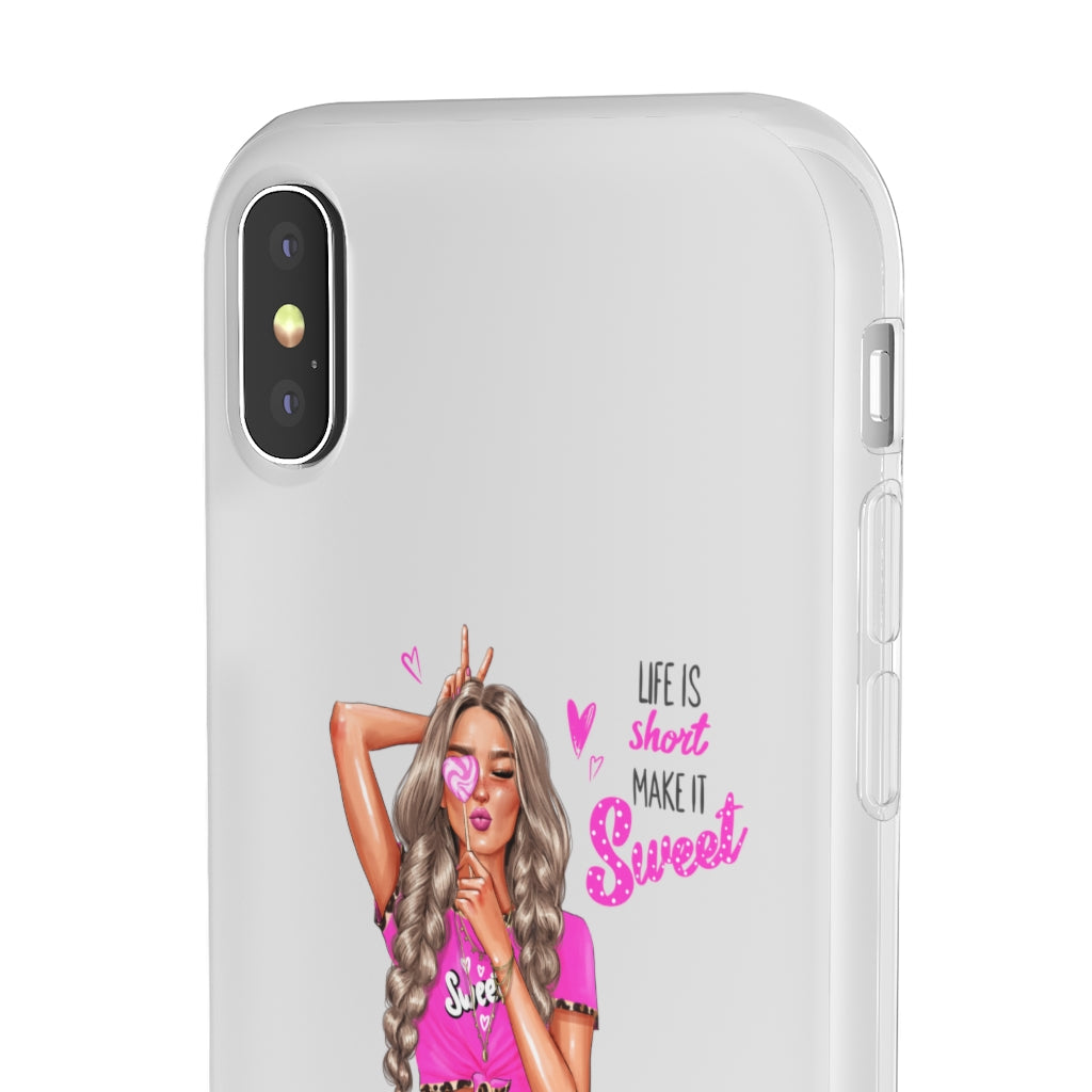 Life is Short Make it Sweet Blond Hair Flexi Cases