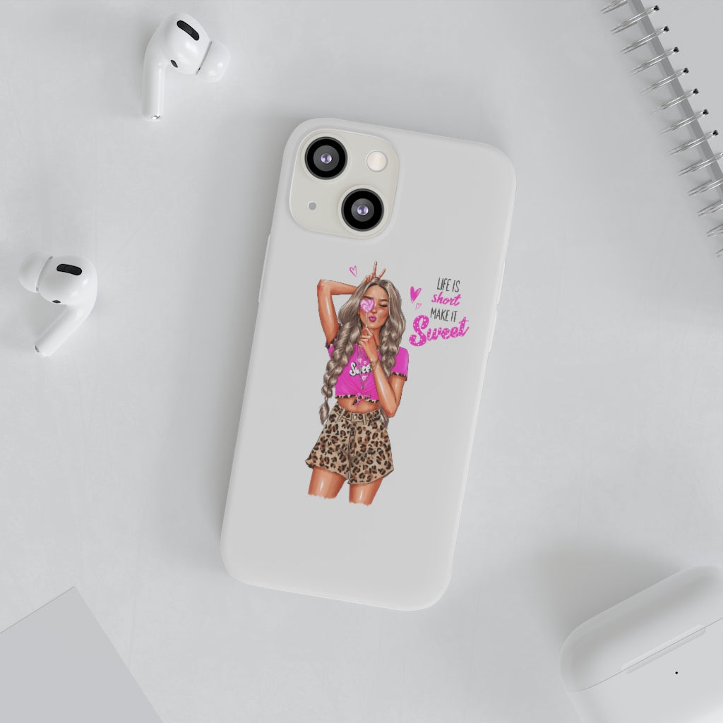 Life is Short Make it Sweet Blond Hair Flexi Cases