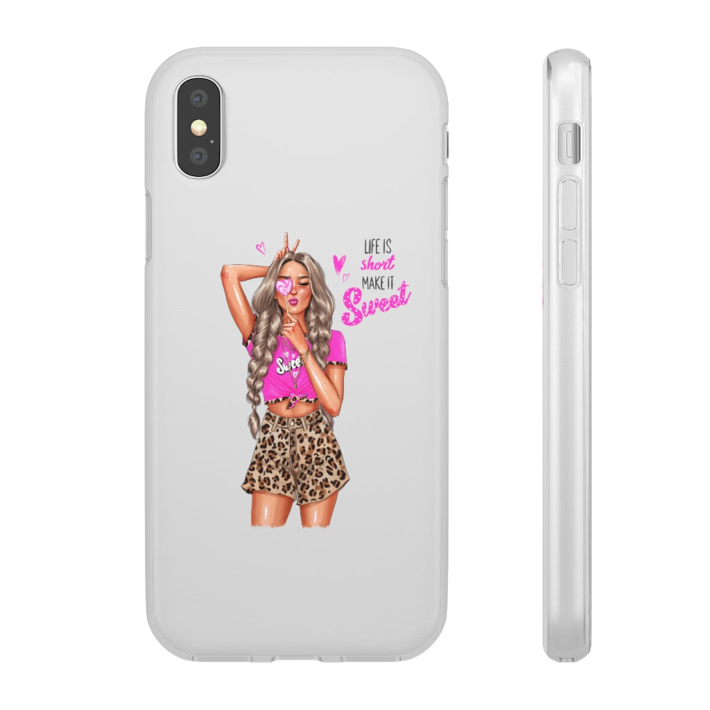 Life is Short Make it Sweet Blond Hair Flexi Cases