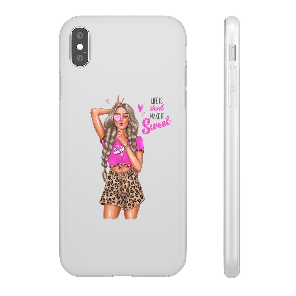 Life is Short Make it Sweet Blond Hair Flexi Cases