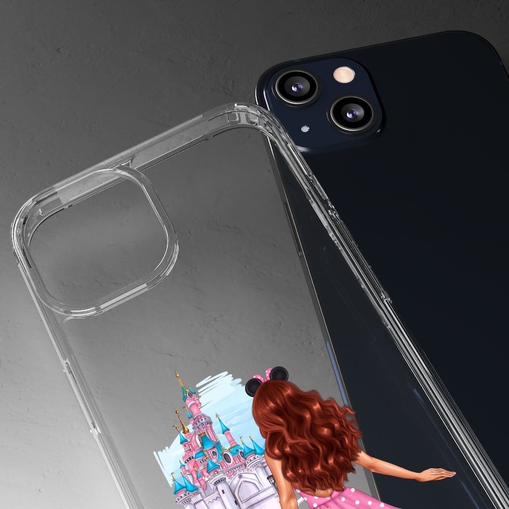 Take me and Let's go Travel Red Hair Clear Case