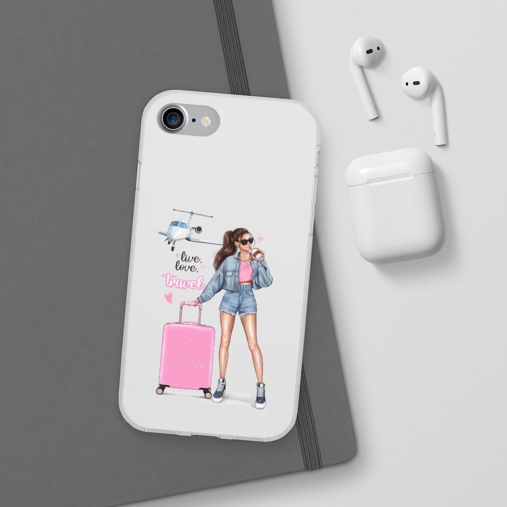 Live Love Travel Brown Hair Flexi Cases