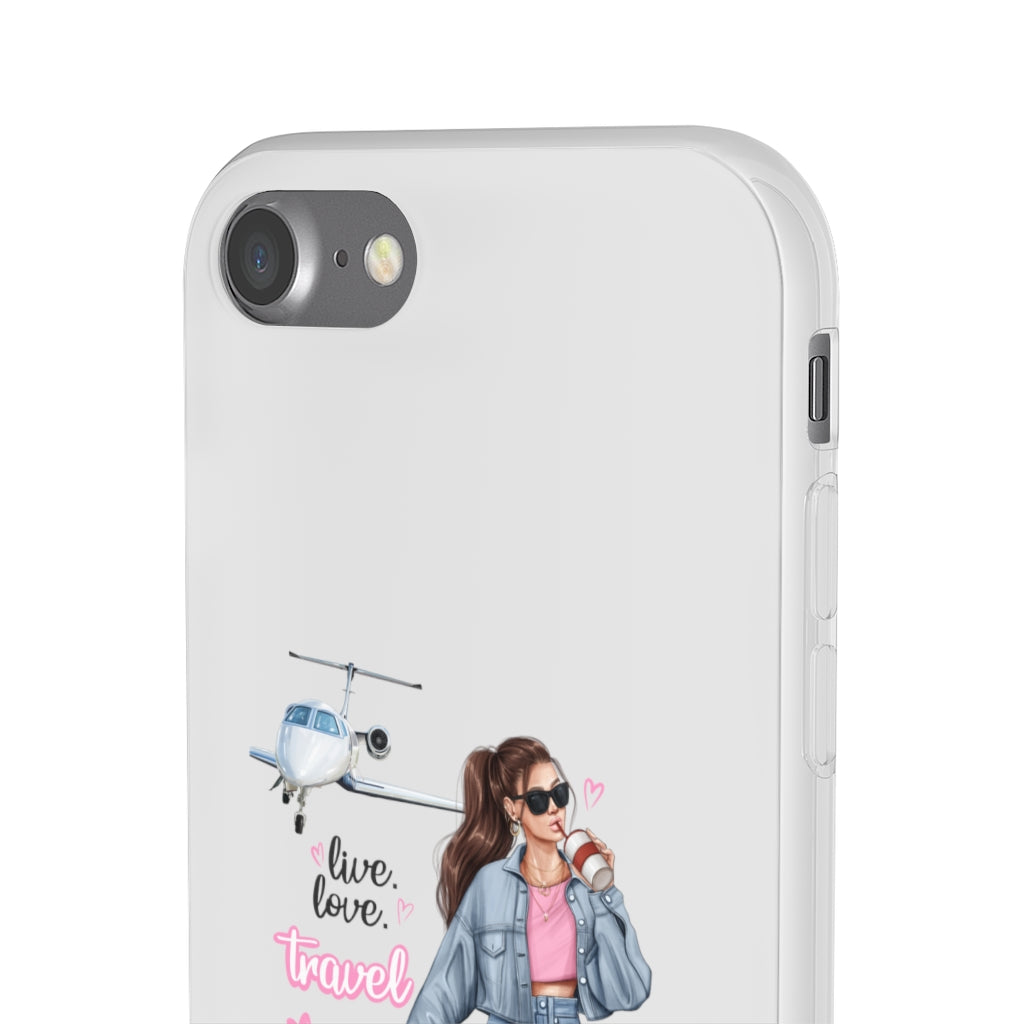 Live Love Travel Brown Hair Flexi Cases