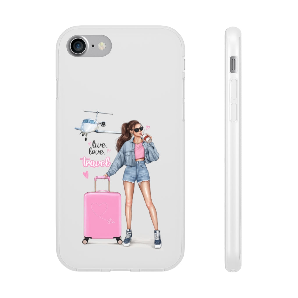 Live Love Travel Brown Hair Flexi Cases