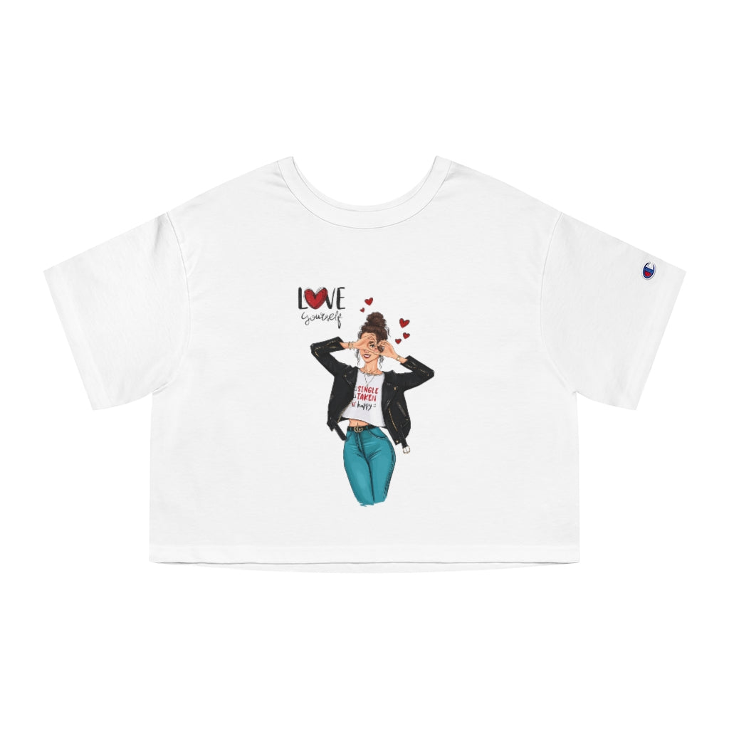 Love Yourself Brown Hair Women's Cropped T-Shirt