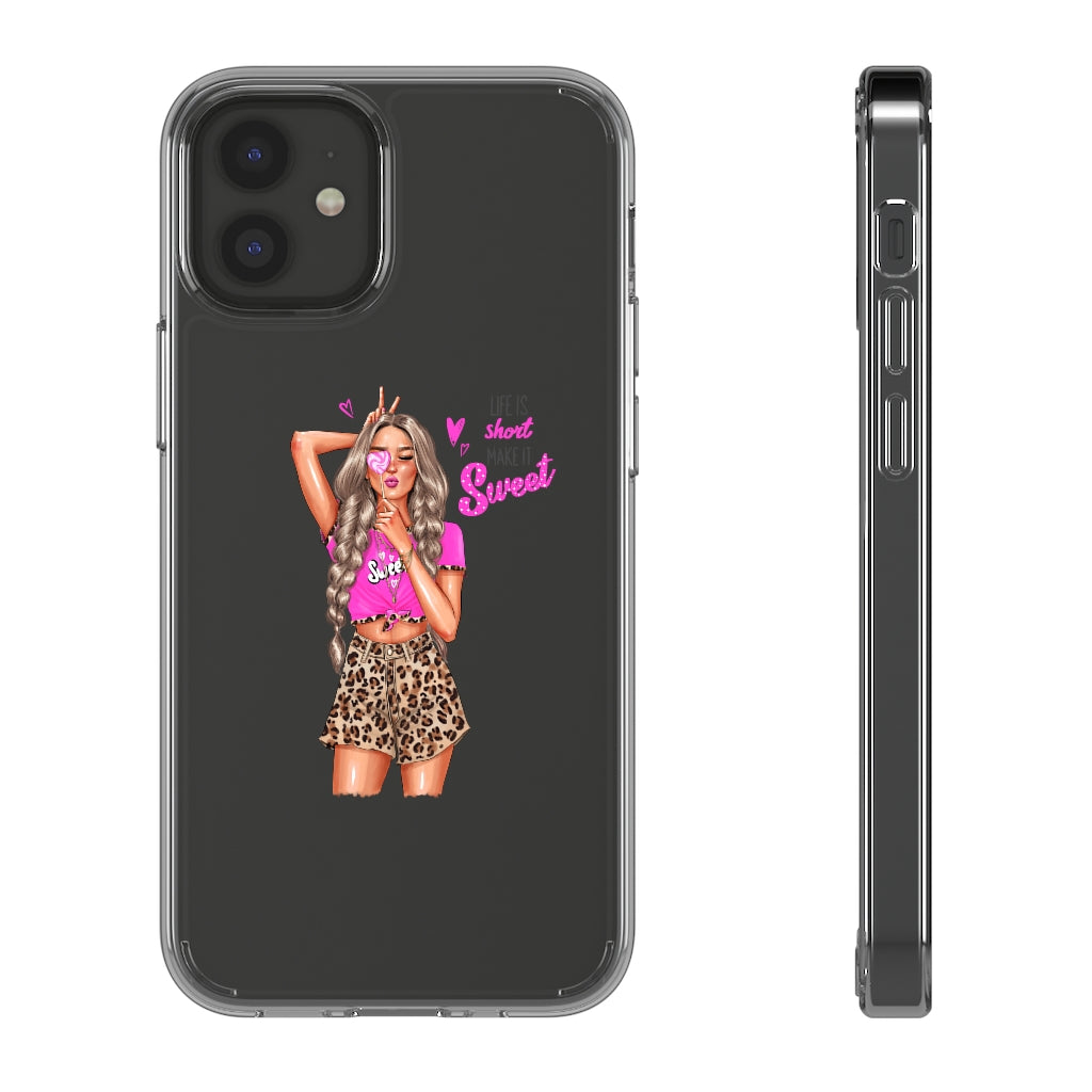 Life is Short Make it Sweet Blond Hair Clear Case