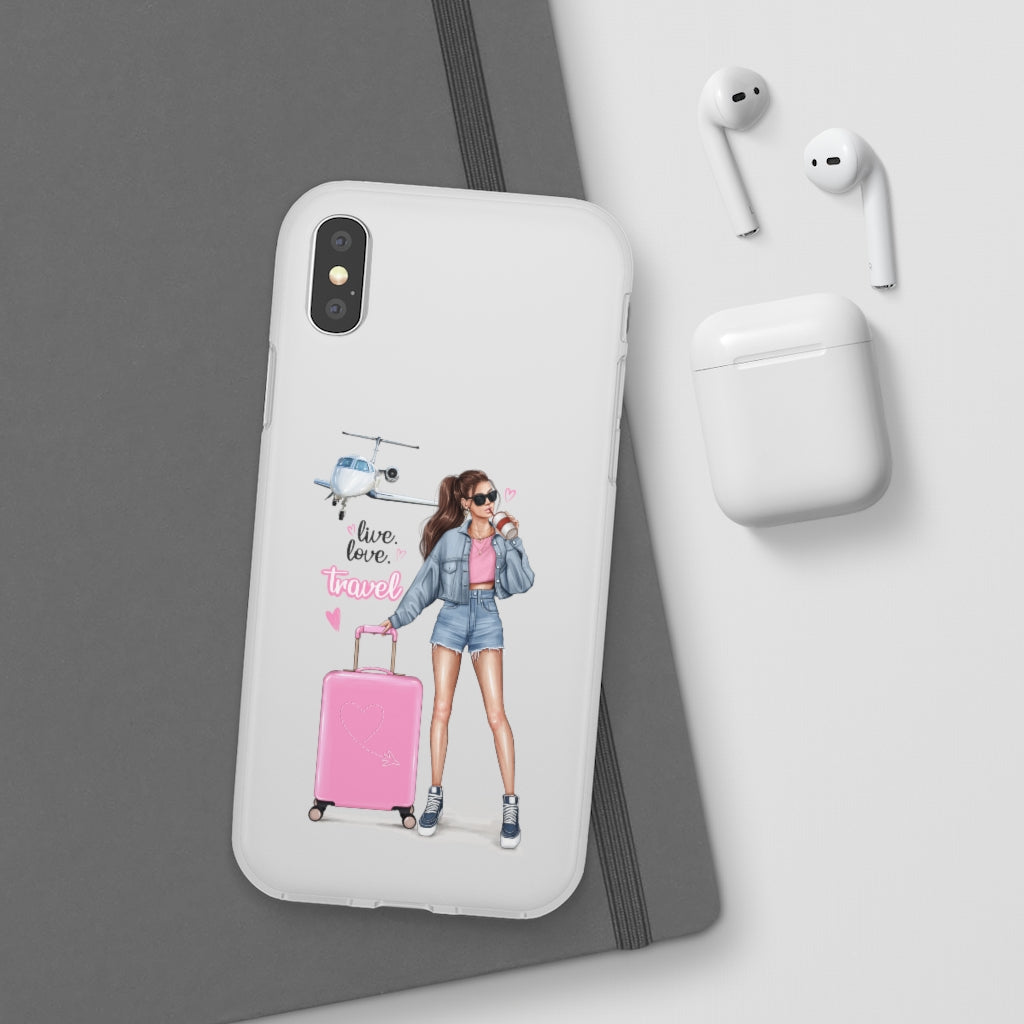 Live Love Travel Brown Hair Flexi Cases