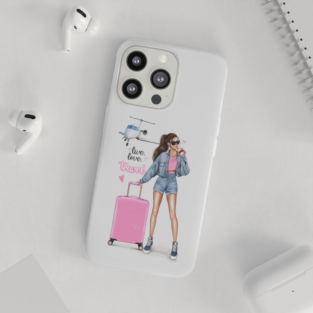 Live Love Travel Brown Hair Flexi Cases