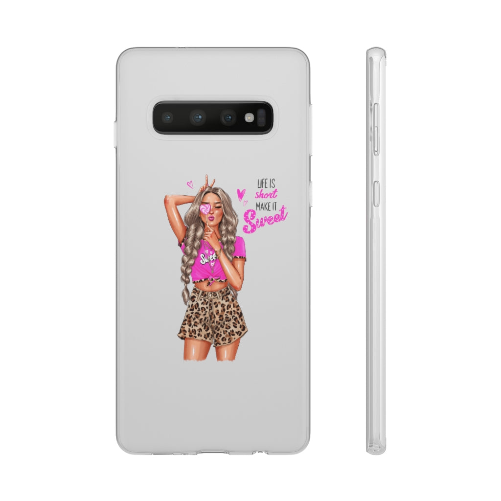 Life is Short Make it Sweet Blond Hair Flexi Cases
