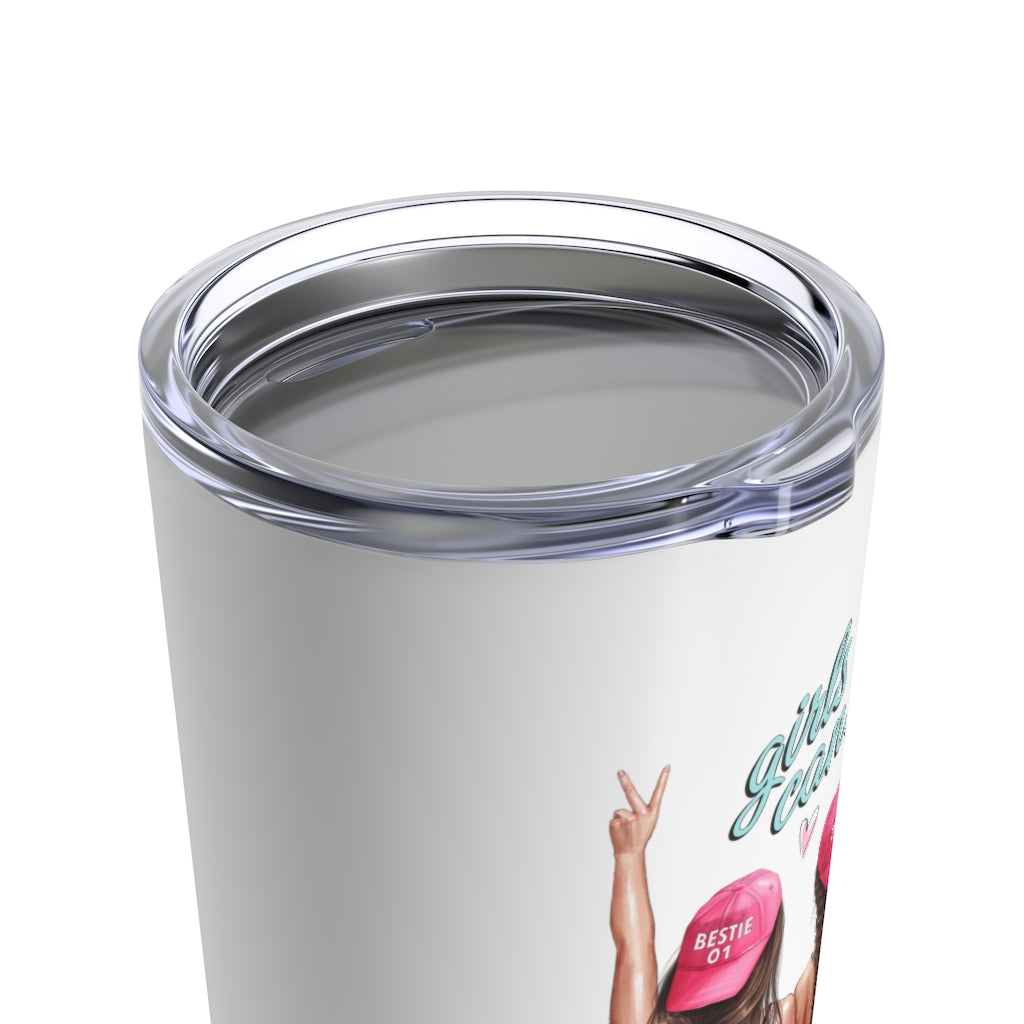 Girls Can Brown Hair Tumbler 20oz