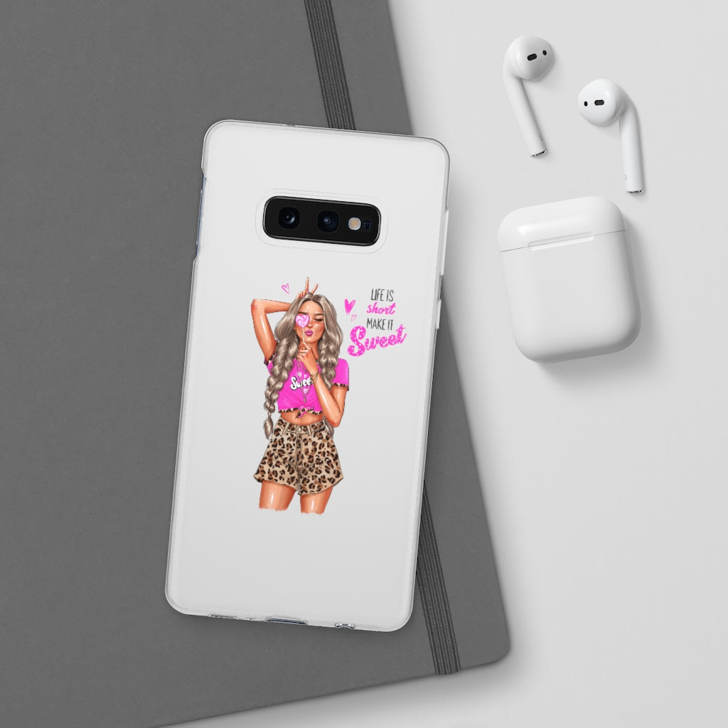 Life is Short Make it Sweet Blond Hair Flexi Cases