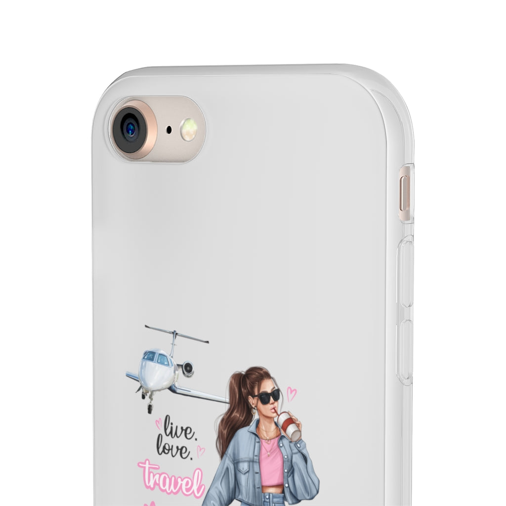 Live Love Travel Brown Hair Flexi Cases