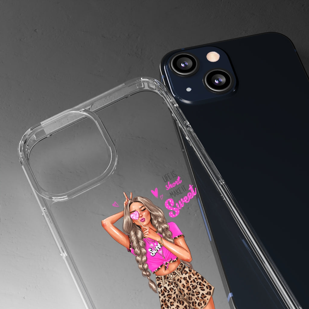 Life is Short Make it Sweet Blond Hair Clear Case