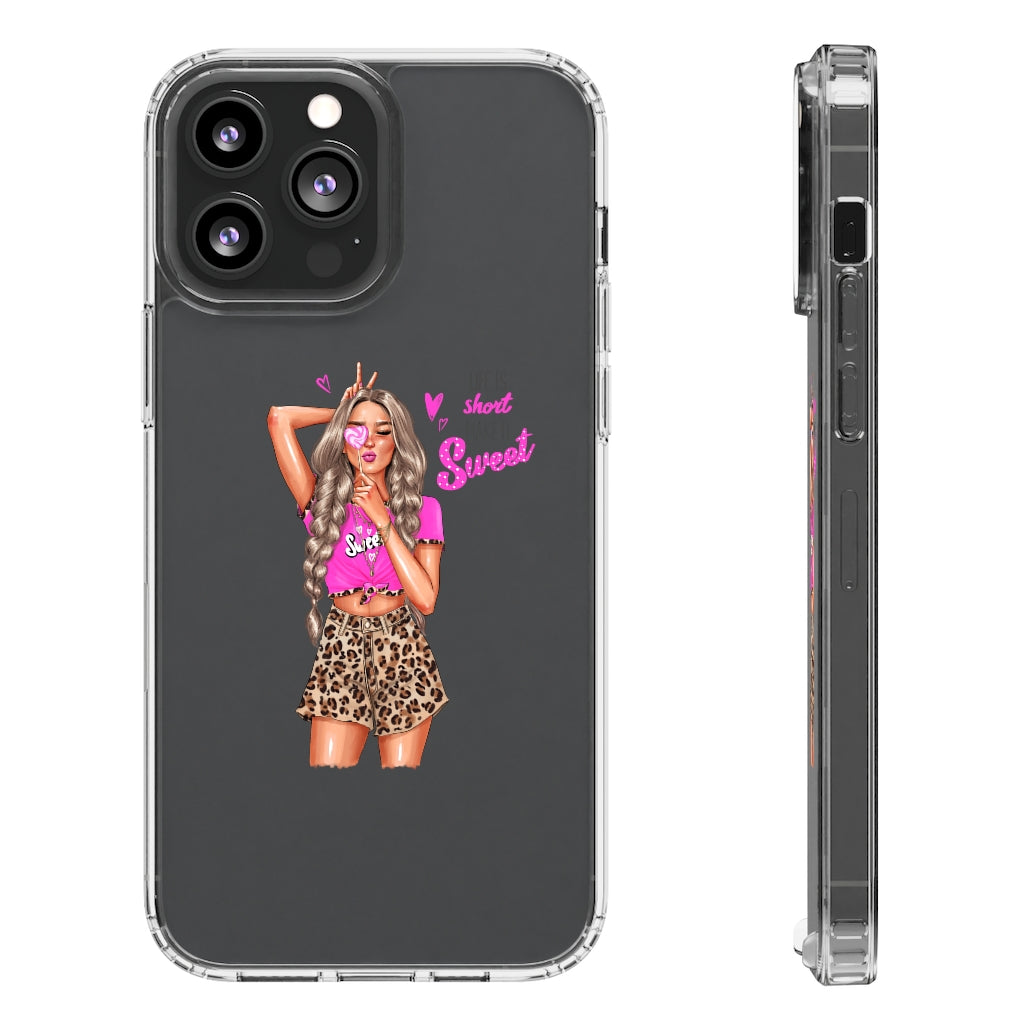 Life is Short Make it Sweet Blond Hair Clear Case