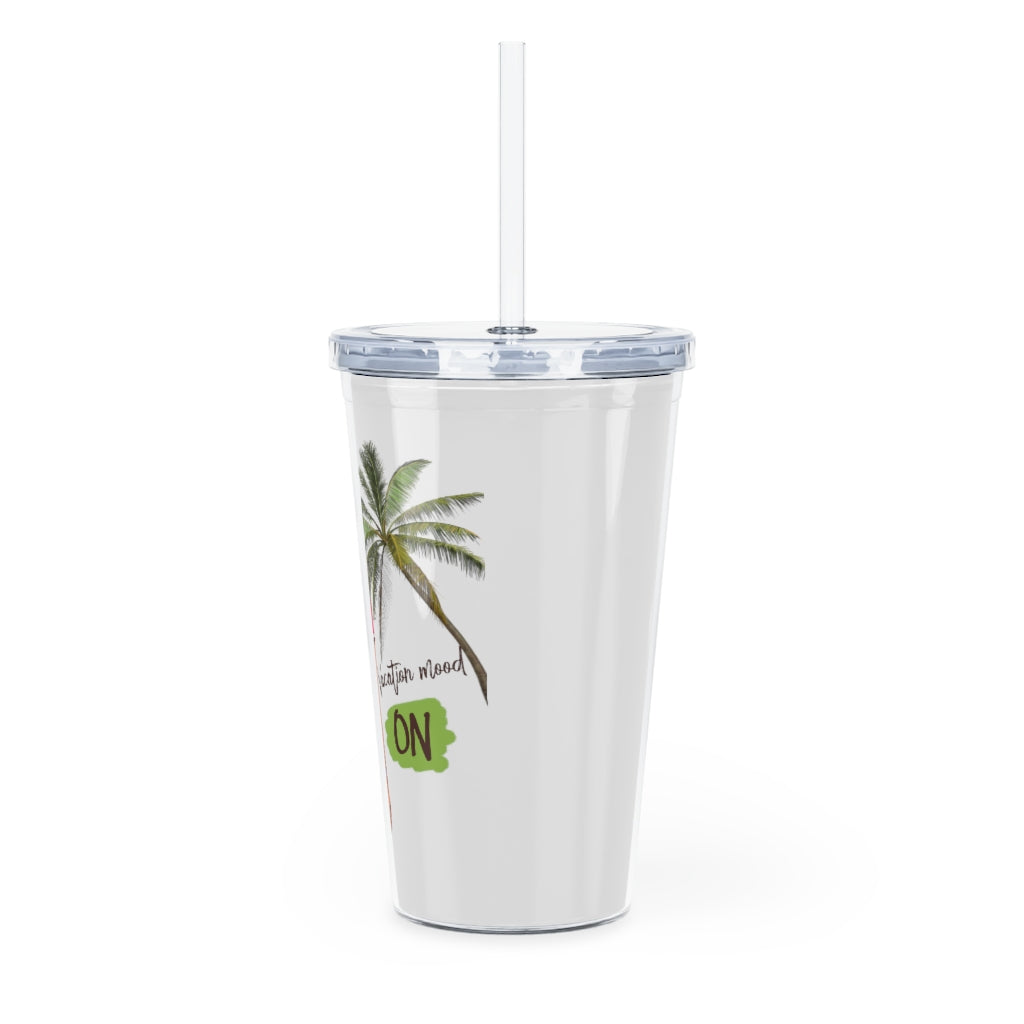 Vac Mood is On Blond Girl Plastic Tumbler with Straw