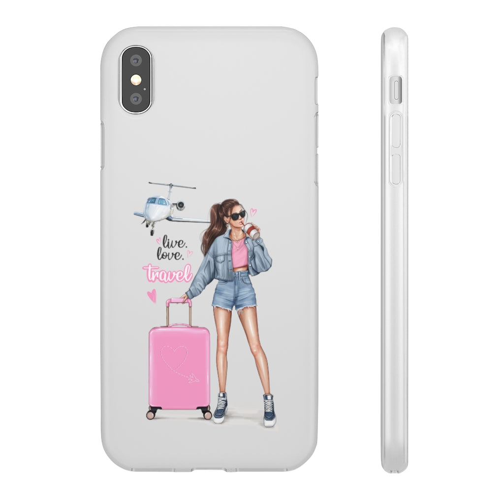 Live Love Travel Brown Hair Flexi Cases