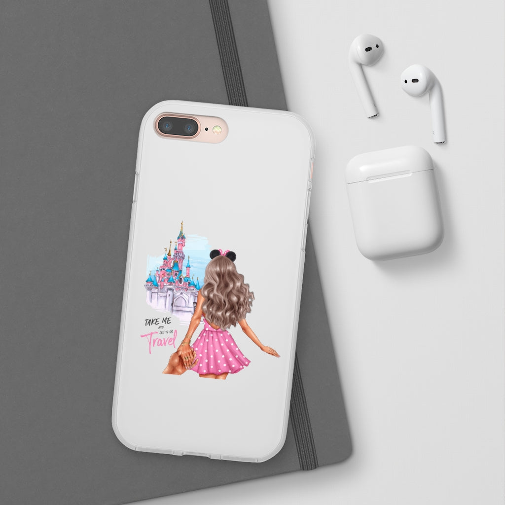 Take me and Let's go Travel Blond Hair Flexi Cases