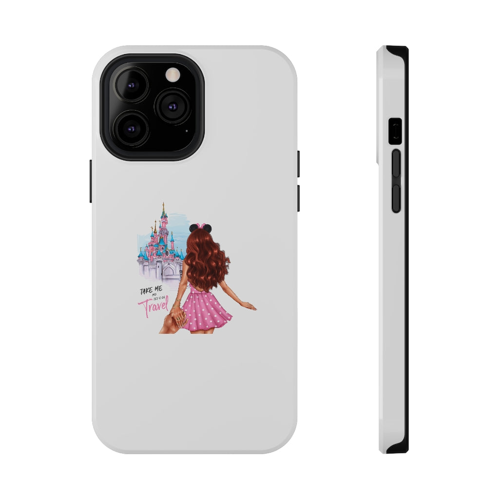 Take me and Let's go Travel Red Hair Impact-Resistant Cases