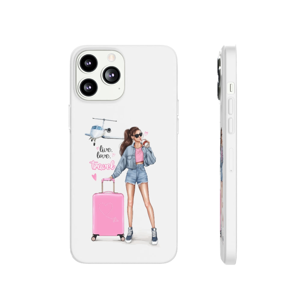 Live Love Travel Brown Hair Flexi Cases