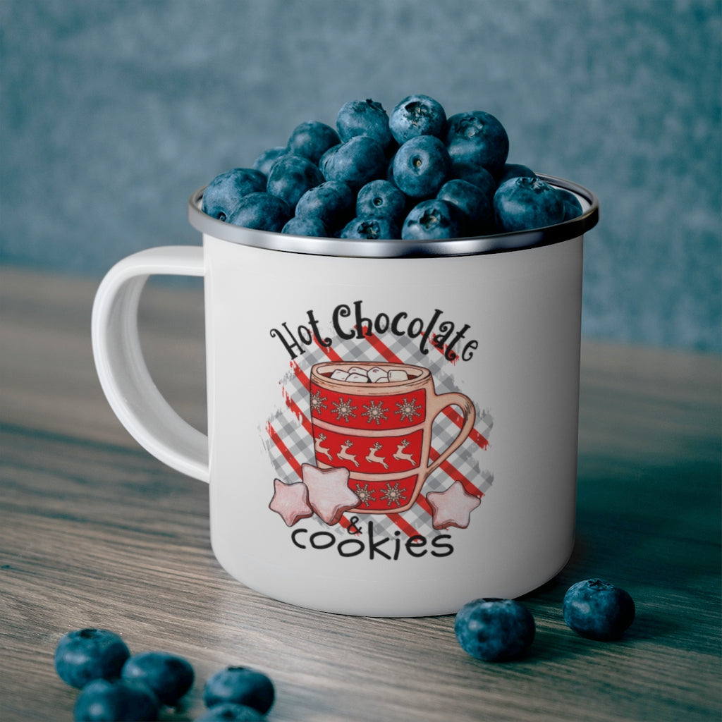 Hot Chocolate Enamel Camping Mug