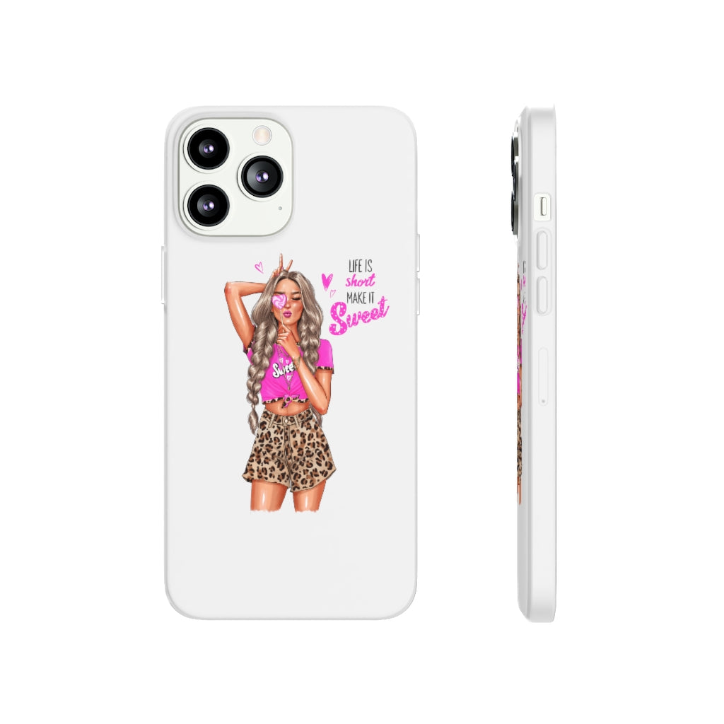 Life is Short Make it Sweet Blond Hair Flexi Cases