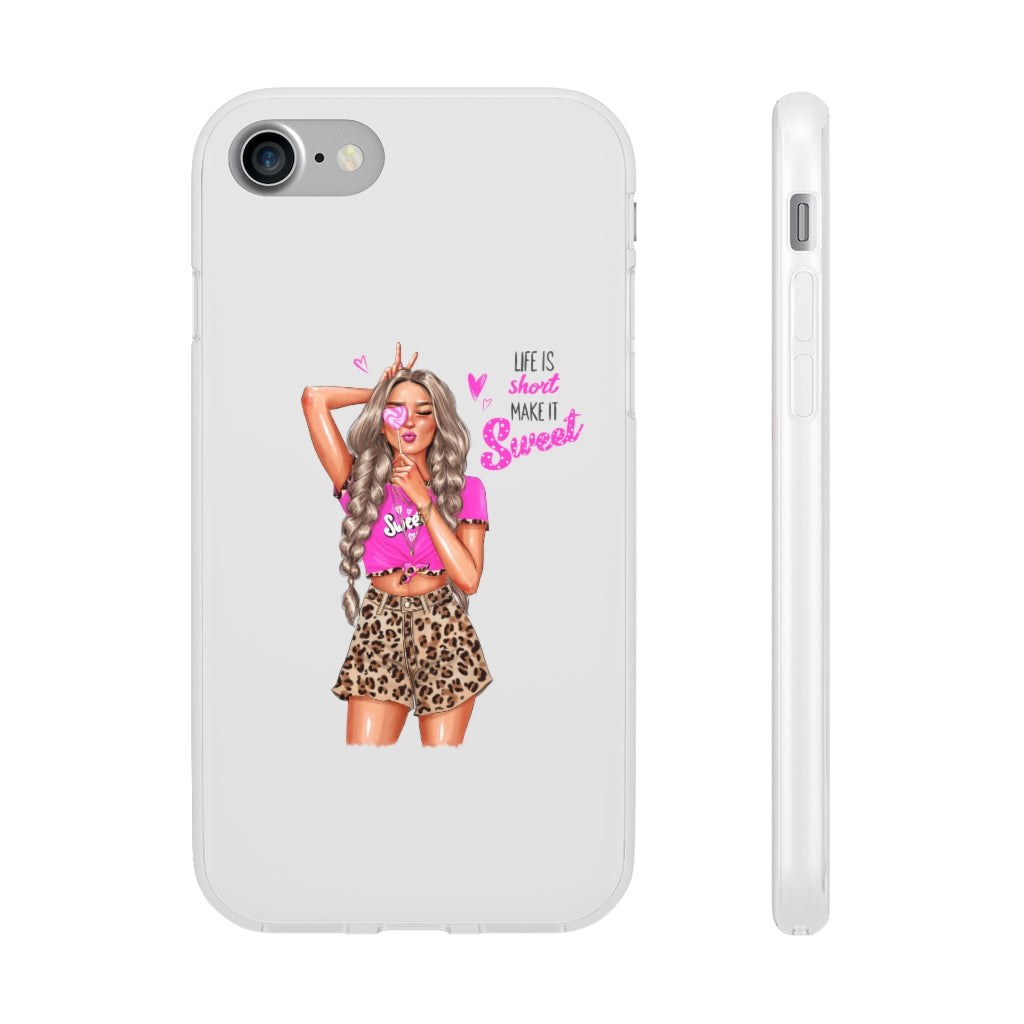 Life is Short Make it Sweet Blond Hair Flexi Cases