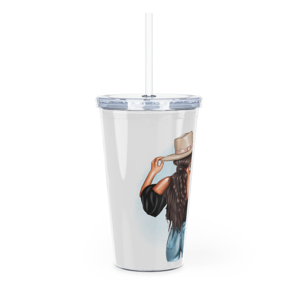 Follow Your Dreams Plastic Tumbler with Straw