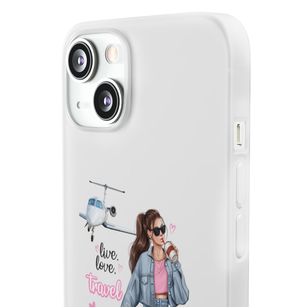 Live Love Travel Brown Hair Flexi Cases