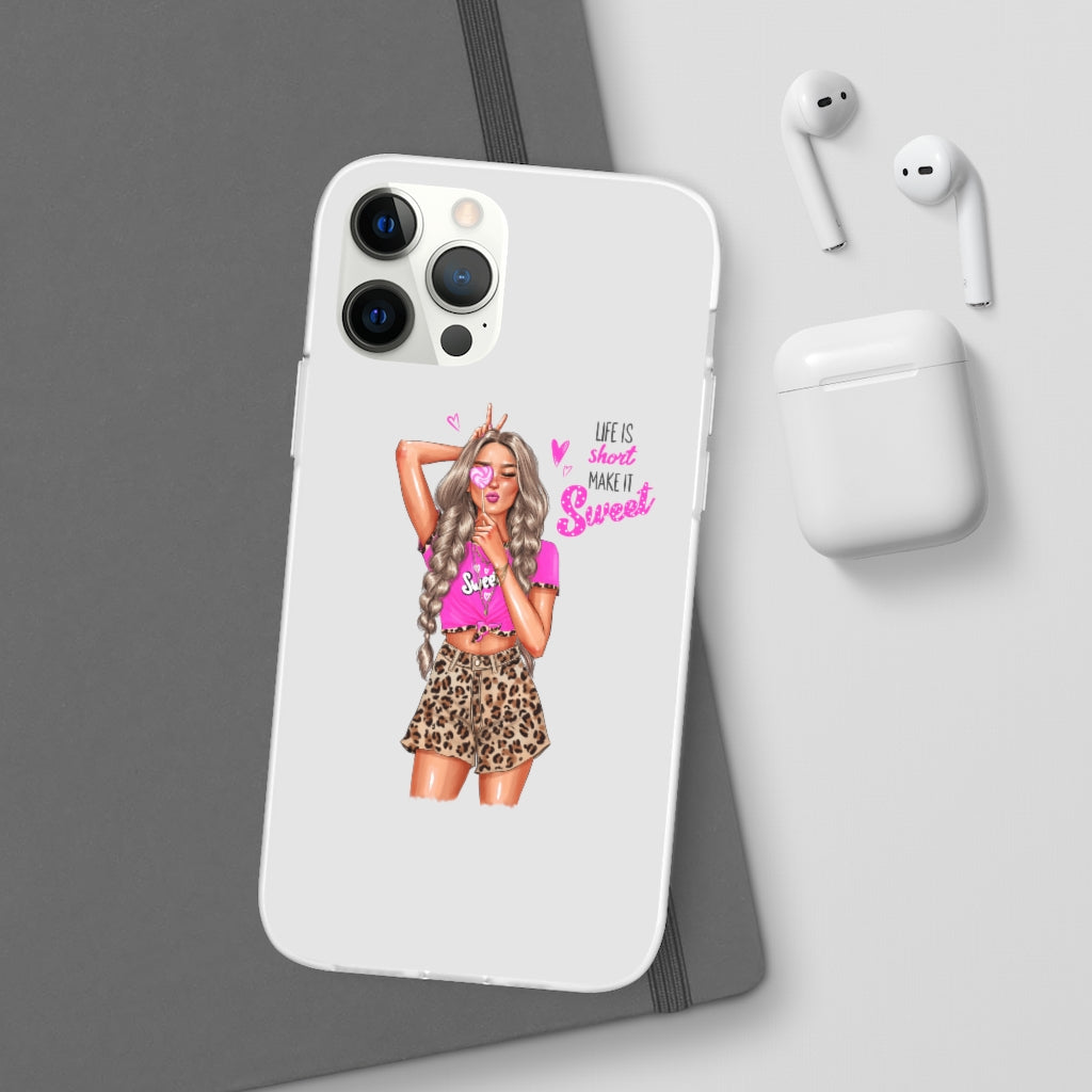 Life is Short Make it Sweet Blond Hair Flexi Cases