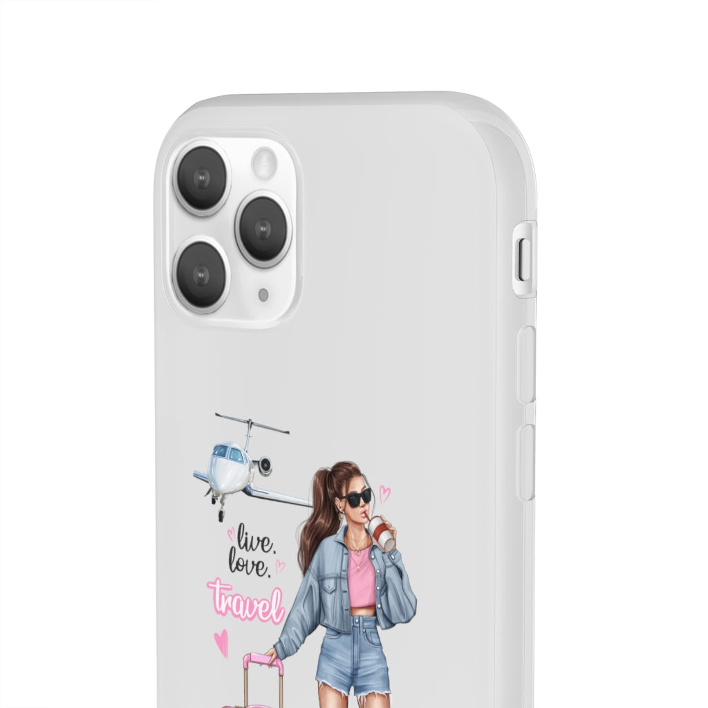 Live Love Travel Brown Hair Flexi Cases