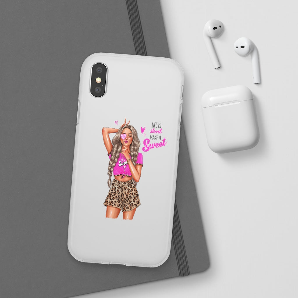 Life is Short Make it Sweet Blond Hair Flexi Cases