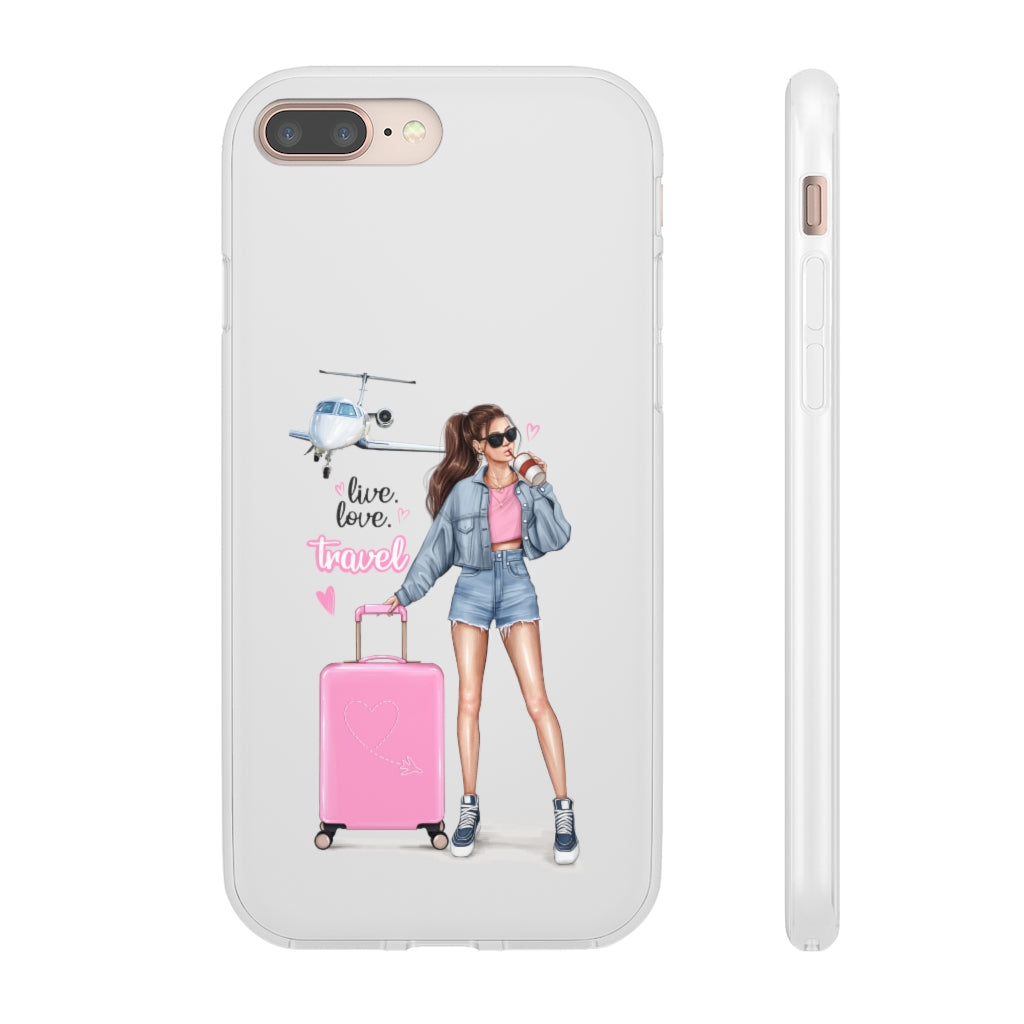 Live Love Travel Brown Hair Flexi Cases