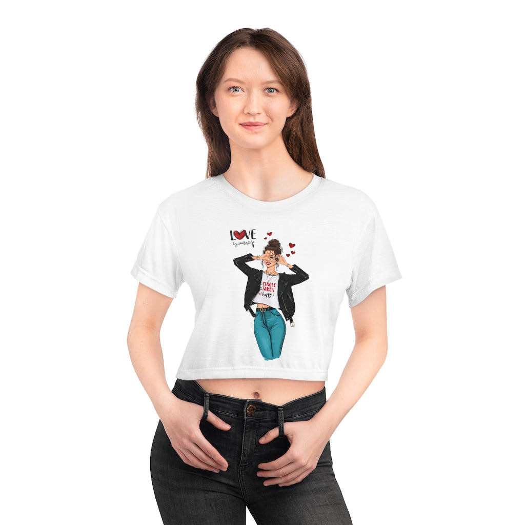 Love Yourself Brown Hair Crop Tee