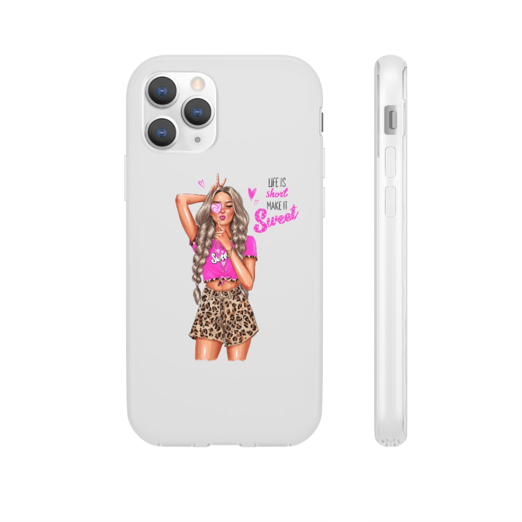 Life is Short Make it Sweet Blond Hair Flexi Cases