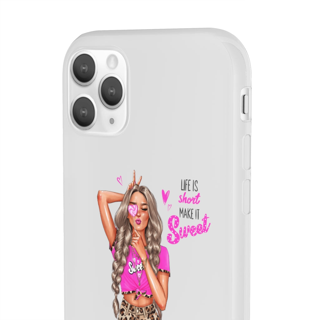 Life is Short Make it Sweet Blond Hair Flexi Cases