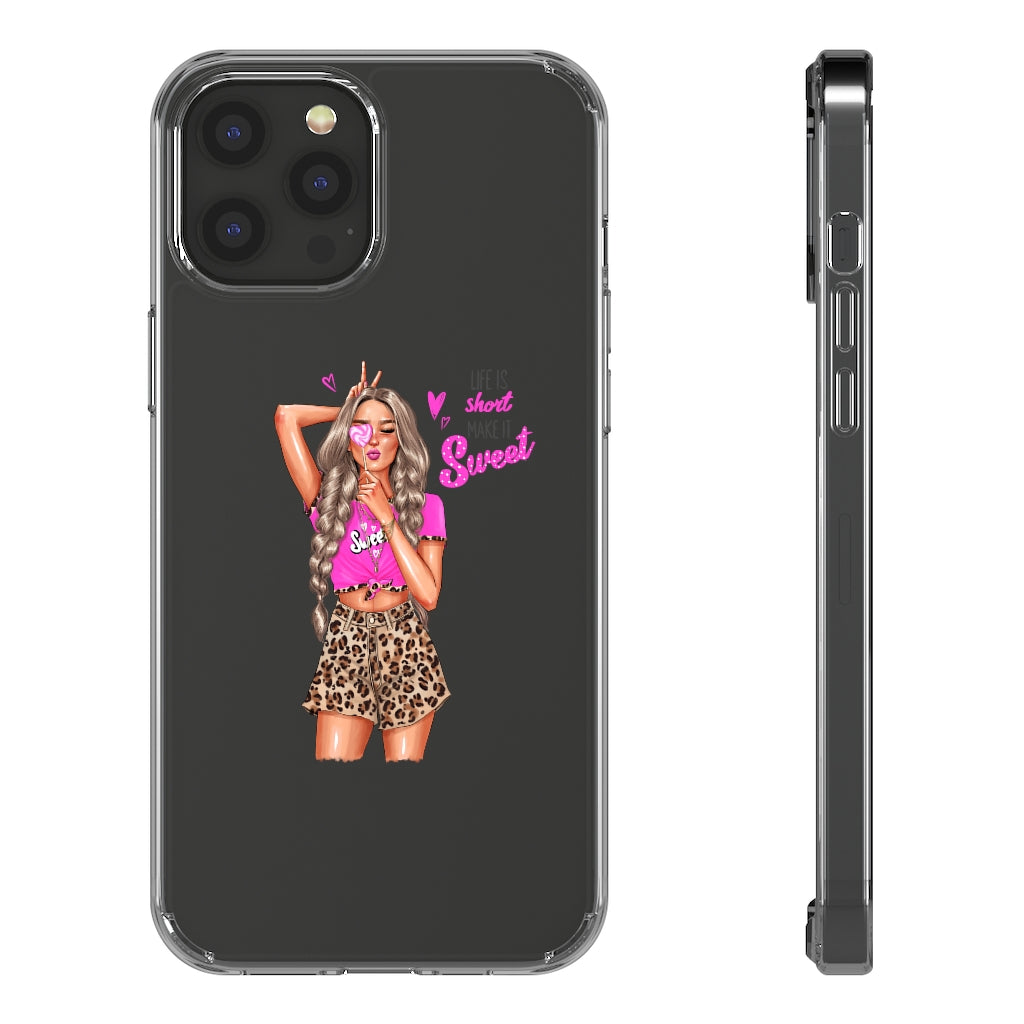 Life is Short Make it Sweet Blond Hair Clear Case