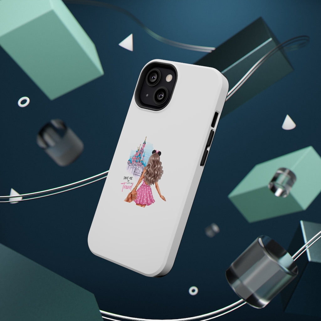 Take me and Let's go Travel Blond Hair Impact-Resistant Cases