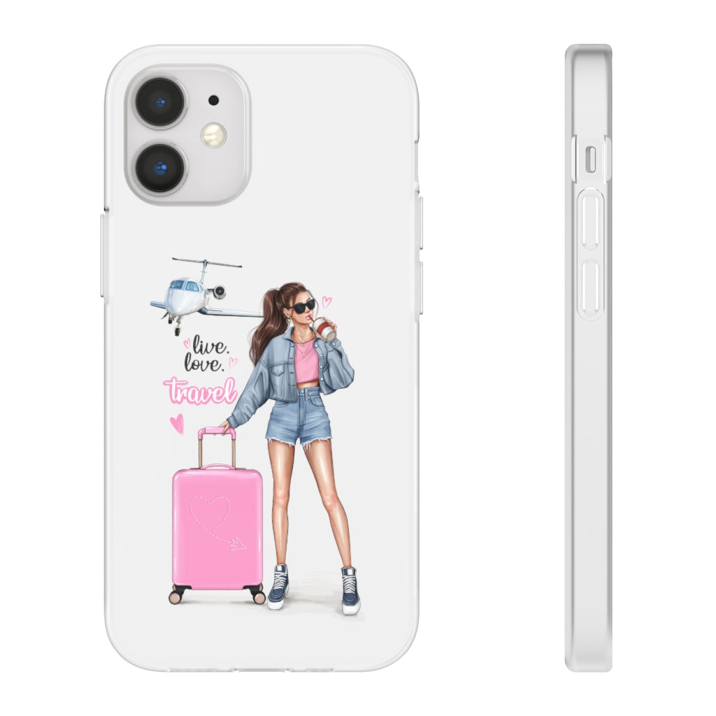 Live Love Travel Brown Hair Flexi Cases