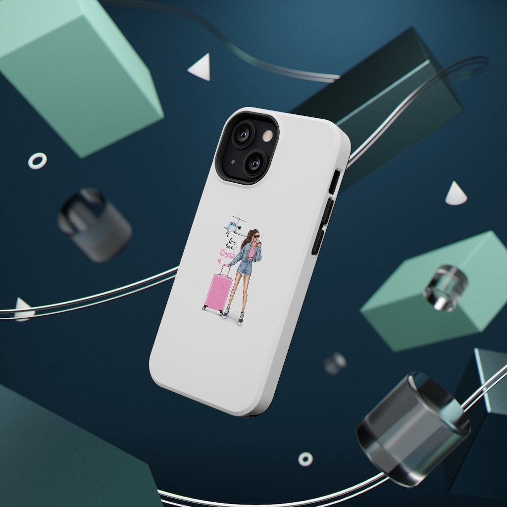 Live Love Travel Vibe Brown Hair Impact-Resistant Cases