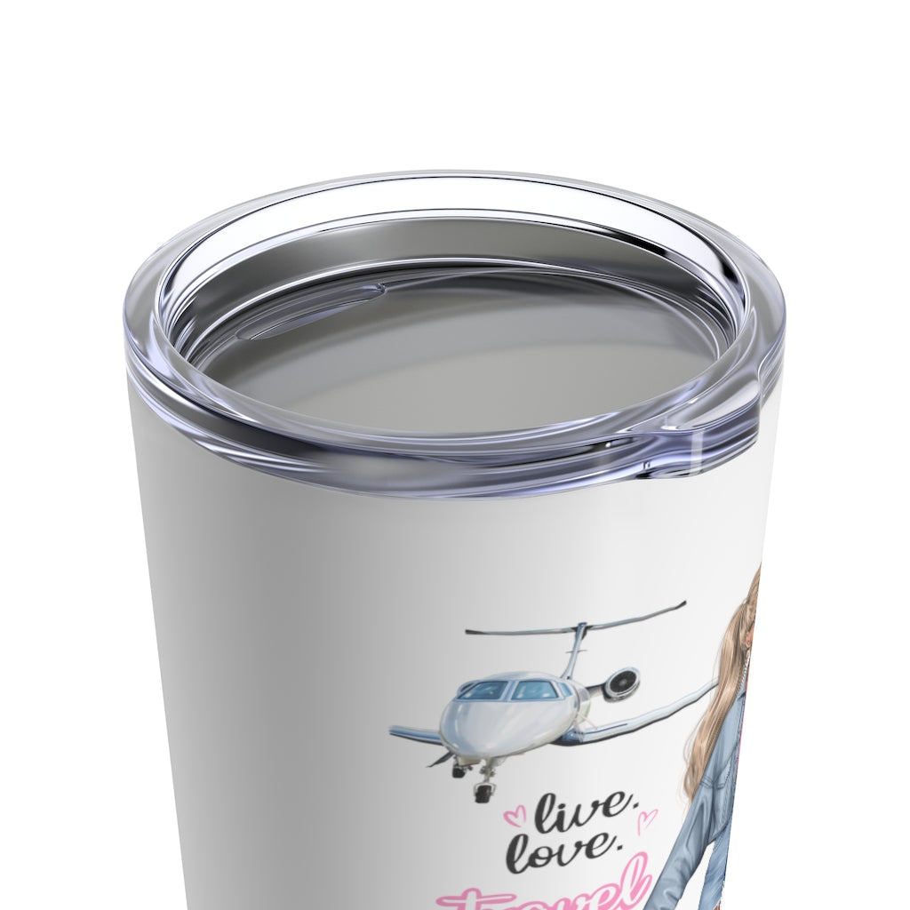 Live Love Travel Blond Hair Tumbler 20oz