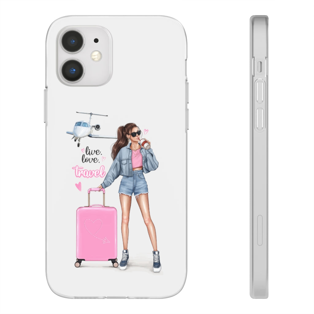 Live Love Travel Brown Hair Flexi Cases