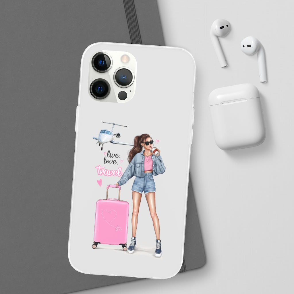 Live Love Travel Brown Hair Flexi Cases