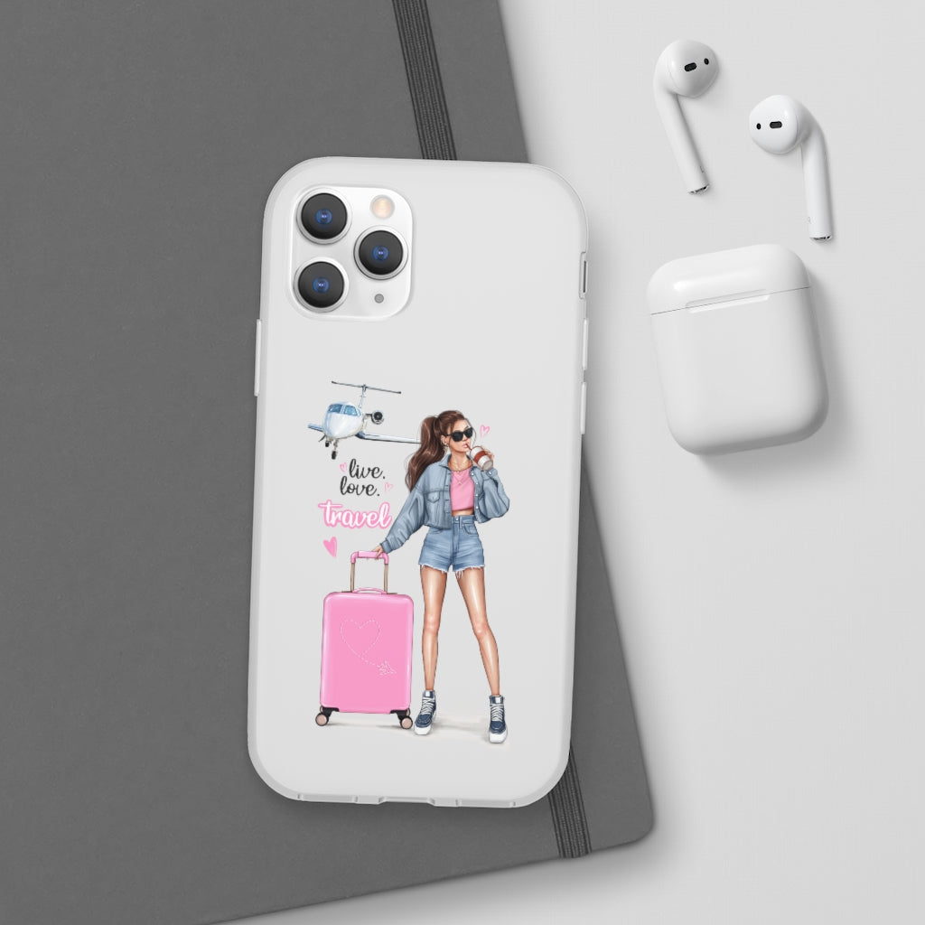 Live Love Travel Brown Hair Flexi Cases