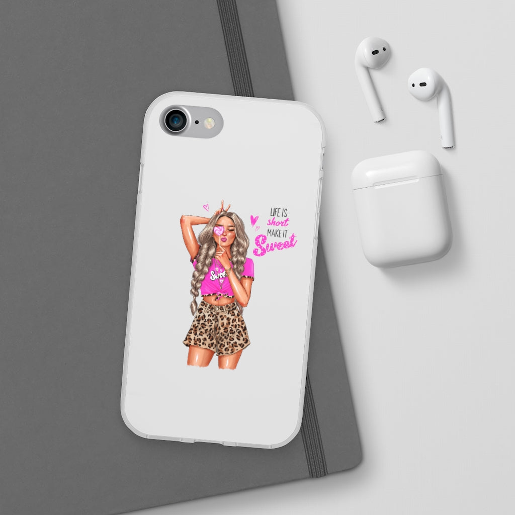 Life is Short Make it Sweet Blond Hair Flexi Cases