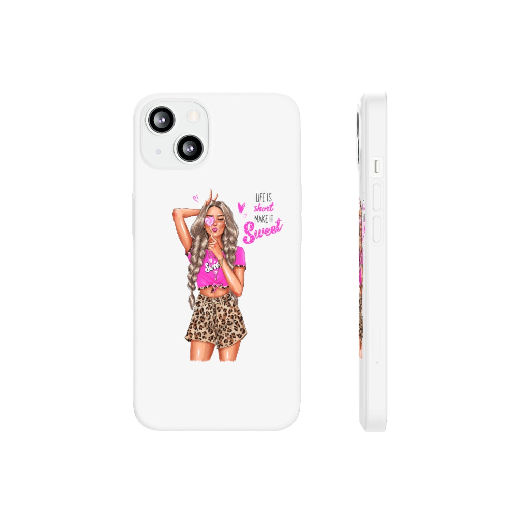 Life is Short Make it Sweet Blond Hair Flexi Cases