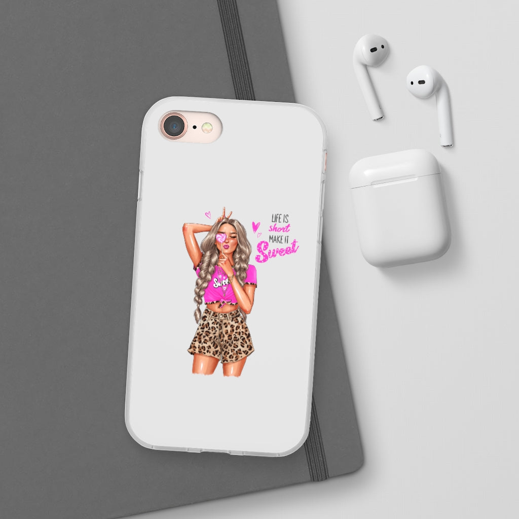 Life is Short Make it Sweet Blond Hair Flexi Cases
