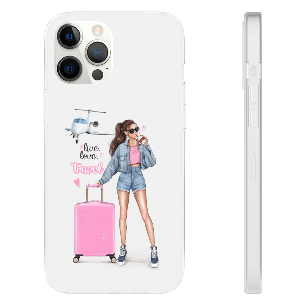 Live Love Travel Brown Hair Flexi Cases