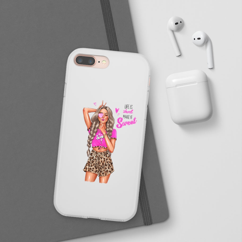 Life is Short Make it Sweet Blond Hair Flexi Cases